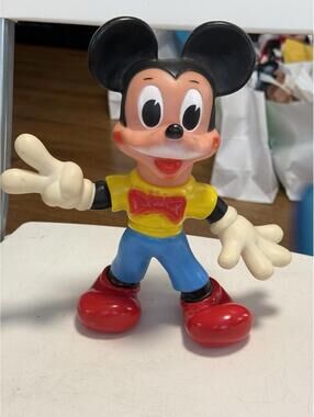 Vintage Mickey Mouse Figure Walt Disney , 10 Inches Tall Squeaky Toy